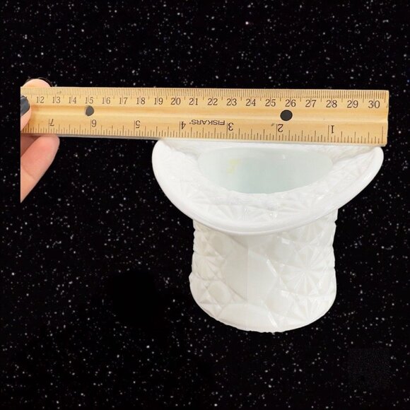 Vintage Indiana Glass Daisy and Button White Milk Glass Top Hat Catch Bowl VTG - Picture 7 of 15